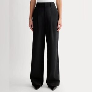 Everlane High-Rise Wide-Leg Trousers in Black